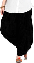 Load image into Gallery viewer, Ladies Free Size Black Semi Patiala Salwar