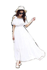 White Cold Shoulder Long Dress