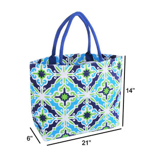 Stylish Multicoloured Printed Jute Tote Bag