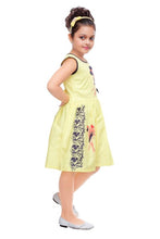 Load image into Gallery viewer, GIRLS cotton DRESS in Yellow with design - SVB Ventures 