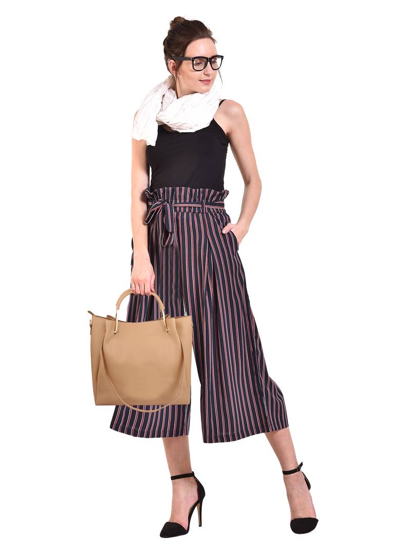 Solid Leatherette Handbag With Sling Bag (Combo)