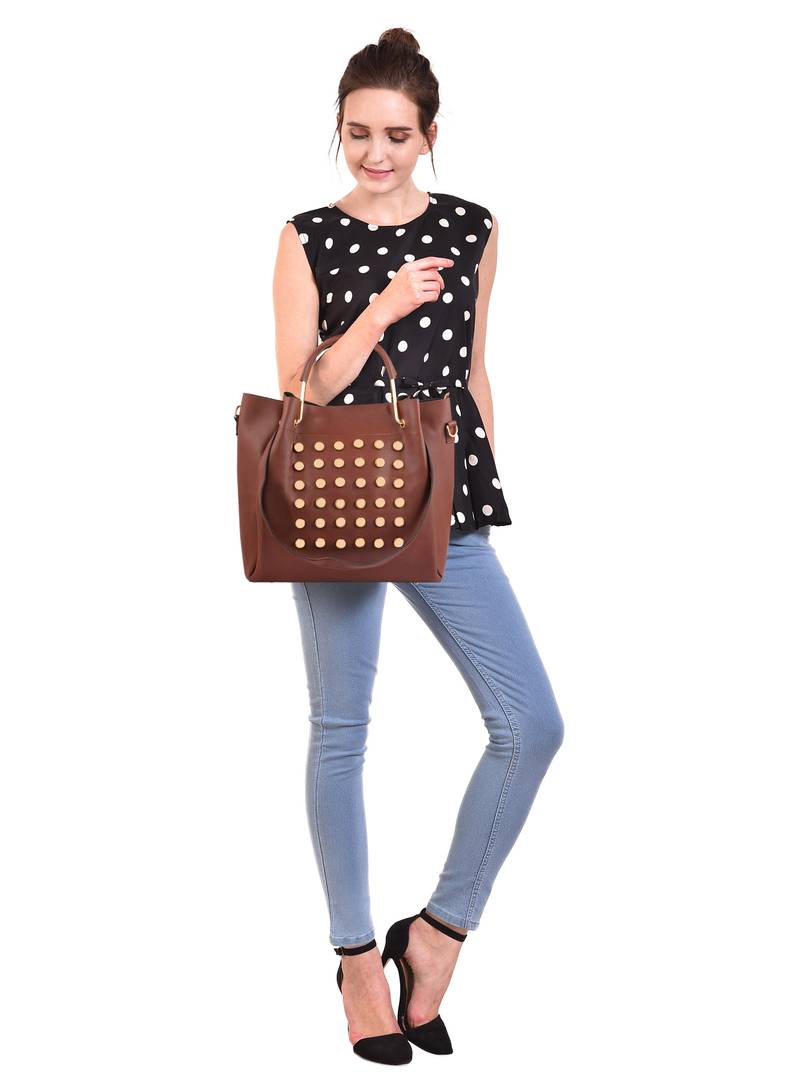 Stylish Leatherette Handbag With Sling Bag Combo