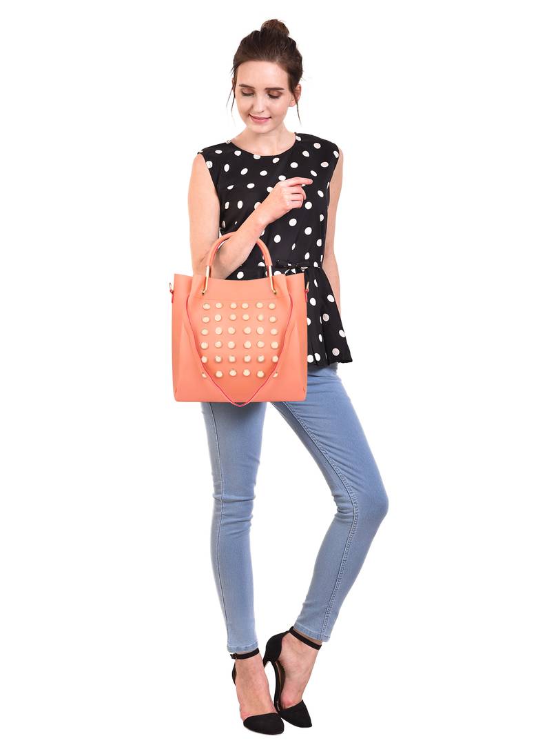 Stylish Leatherette Handbag With Sling Bag Combo