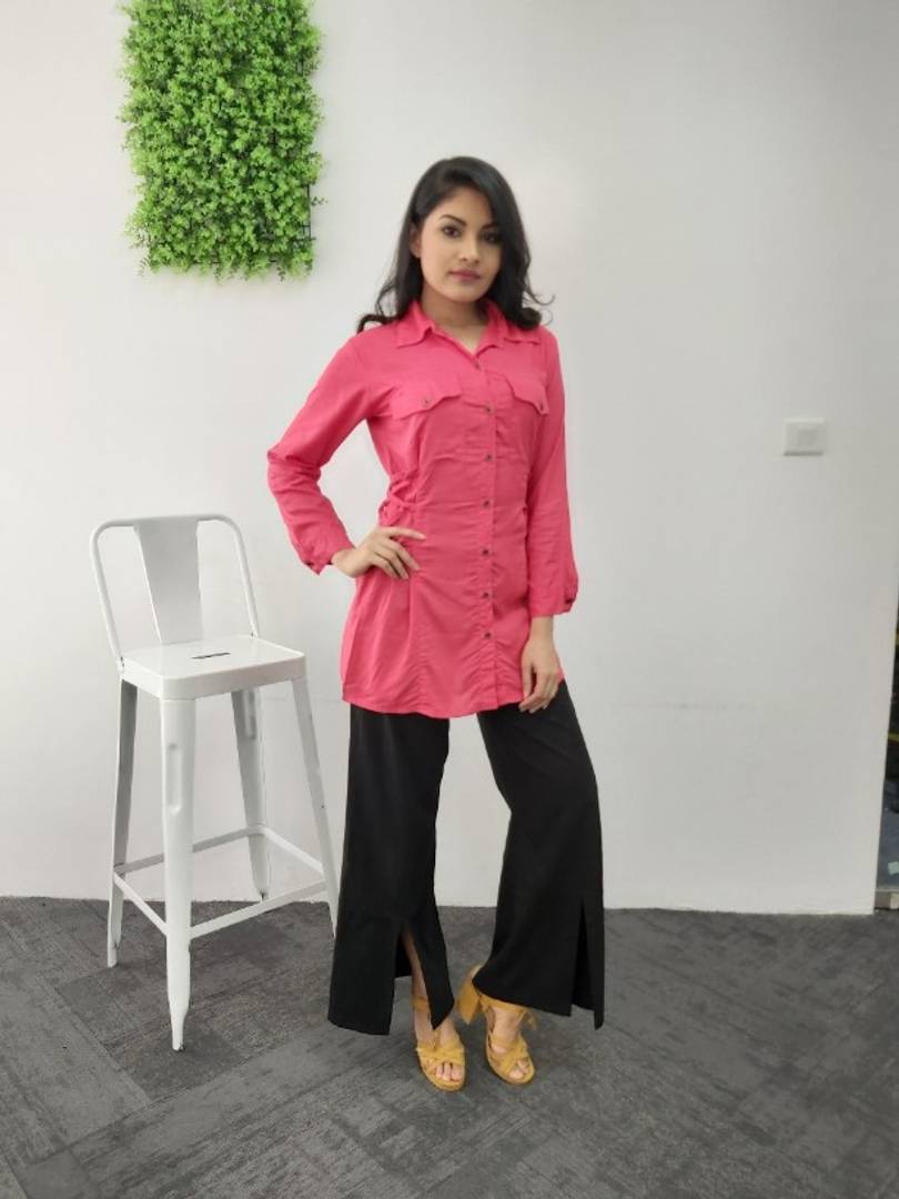 Rayon Solid Long Shirt