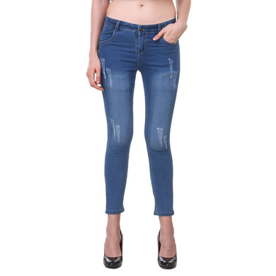 Trendy Blue Denim Jeans For Women's