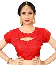 Load image into Gallery viewer, New Fashionable Designer neck moti (pearl) Work Blouse