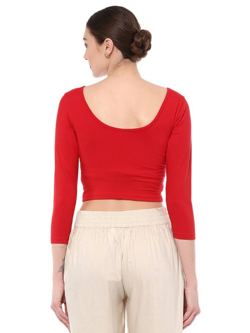 Multicoloured Cotton Spandex Blouse Combo of 2