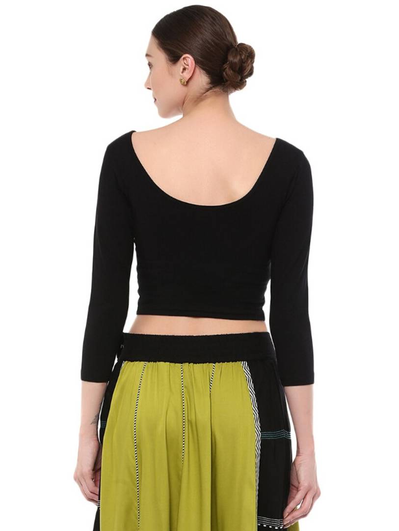 Multicoloured Cotton Spandex Blouse Combo of 2