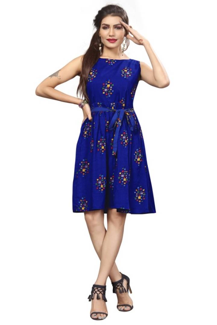 Printed 6 Colour Western One Piece Long Dress, 3/4th Sleeves, Casual Wear  at Rs 660/piece in Surat