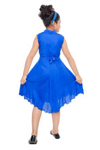 Load image into Gallery viewer, UNIQUE BLUE COTTON RAYON GIRLS FROCK