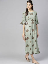 Load image into Gallery viewer, Women&#39;s Rayon Mint Green Printed Kurti