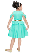 Load image into Gallery viewer, Kids Solid Turquoise Polyester Frocks