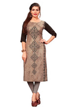 Load image into Gallery viewer, DSK Studio Women&#39;s Multicolor Printed Full-Stitched American Crepe Straight Kurti