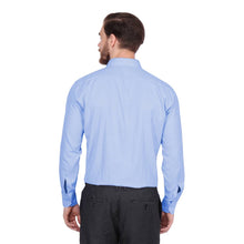 Load image into Gallery viewer, Men&#39;s Blue Cotton Long Sleeve Solid Regular Fit Formal Shirt