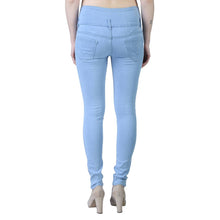 Load image into Gallery viewer, Women&#39;S Trendy Denim Lycra Light Blue Solid High Waist Jeans
