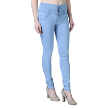 Load image into Gallery viewer, Women&#39;S Trendy Denim Lycra Light Blue Solid High Waist Jeans
