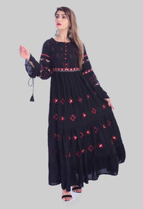 Stylish Rayon Embroidered Gown