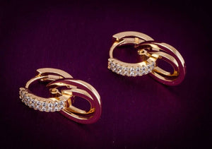 Gold Plated Alloy Metal Fashion American Diamond Stud Earrings - SVB Ventures 
