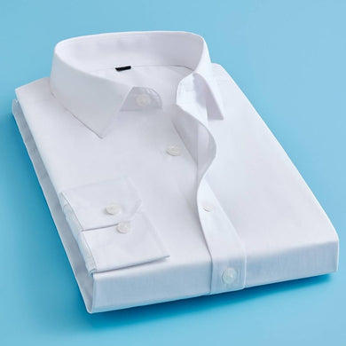 Men's White Cotton Blend Solid Long Sleeves Regular Fit Formal Shirt