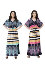 Load image into Gallery viewer, Printed Kaftan Night Gown Combo 2 - Plus Size