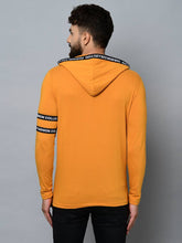 Load image into Gallery viewer, Men&#39;s Yellow Cotton Self Pattern Hooded Tees