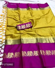 Load image into Gallery viewer, RAINBOW Hathi Fabulous Cotton Silk Saree with blouse piece