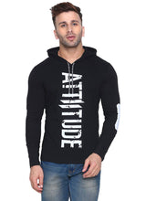 Load image into Gallery viewer, Men&#39;s Black Cotton Printed Hooded Tees