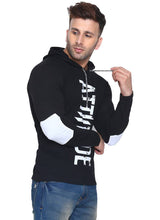 Load image into Gallery viewer, Men&#39;s Black Cotton Printed Hooded Tees