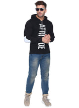 Load image into Gallery viewer, Men&#39;s Black Cotton Printed Hooded Tees