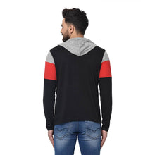 Load image into Gallery viewer, Multicoloured Colourblocked Cotton Hooded T-Shirt