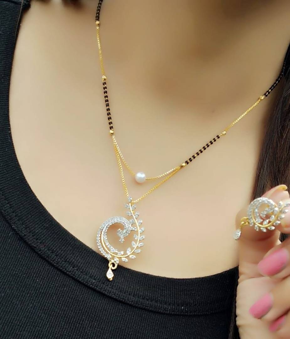 Trendy Designer AD Alloy Mangalsutra Set