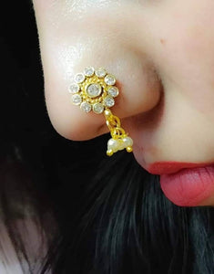 Traditional Gold Plated Nose Ring For Women
