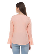 Load image into Gallery viewer, Fashionable Pink Cotton Embroidered Top