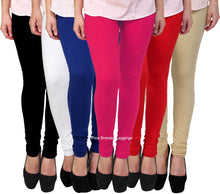 Load image into Gallery viewer, Women&#39;s Soft and 4 Way Stretchable Churidar Leggings Combo (Pack of 6)