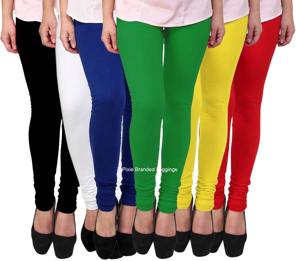 Women's Soft and 4 Way Stretchable Churidar Leggings Combo (Pack of 6)