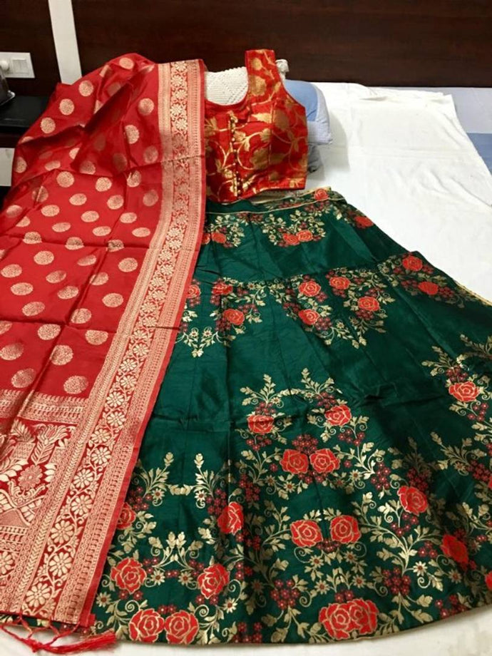 Stylish Banarasi Brocade Lehenga Choli With Dupatta Set