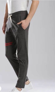Men's Grey Cotton Blend Self Pattern Regular Fit Joggers