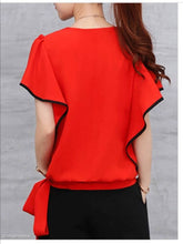 Load image into Gallery viewer, Stylish Red Crepe Flared Top