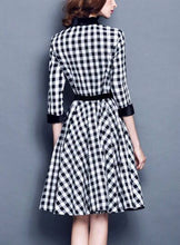 Load image into Gallery viewer, Multicoloured With White Checked Midi Fit and Flare Dress