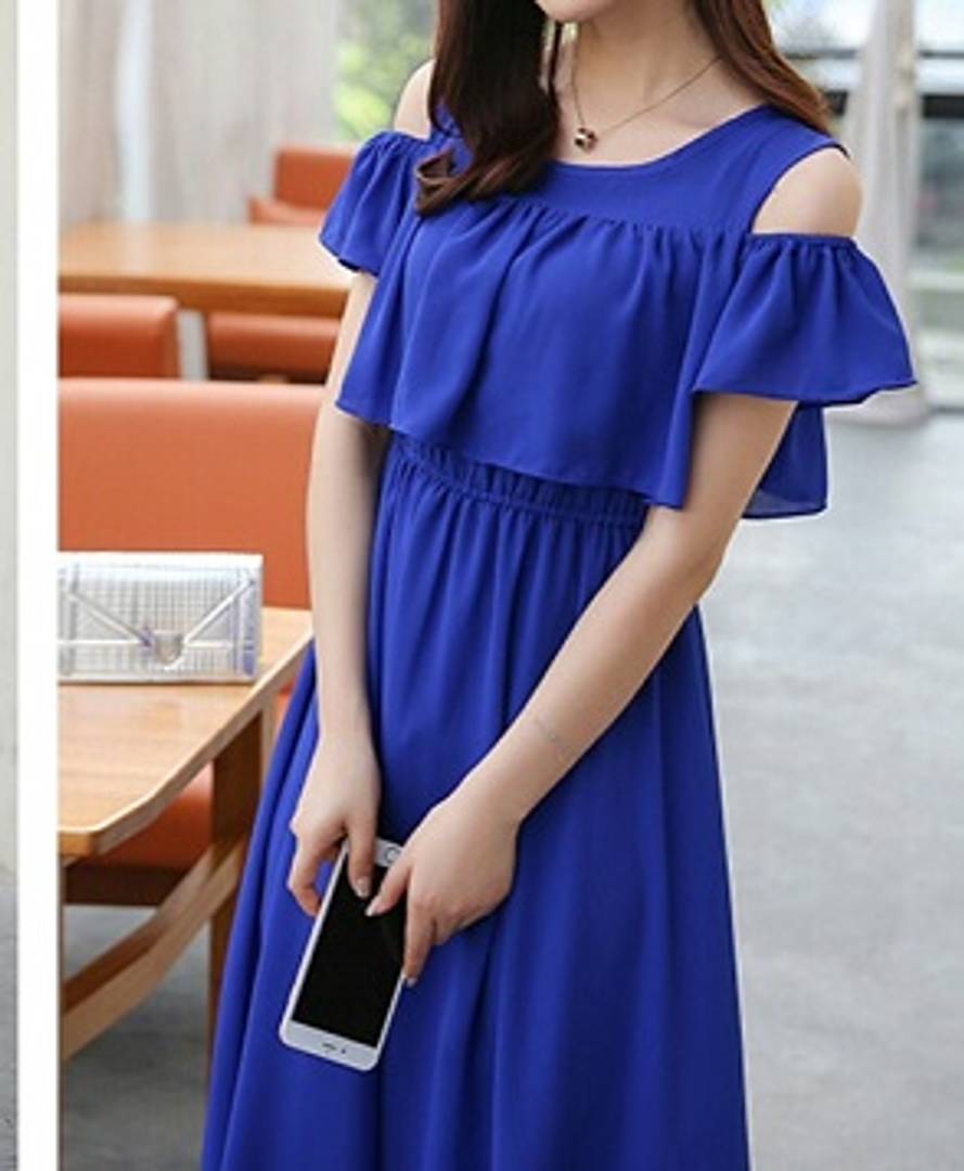 Cold shoulder store royal blue dress