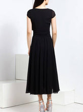 Load image into Gallery viewer, Georgette Black V-Neck Long Maxi Dress