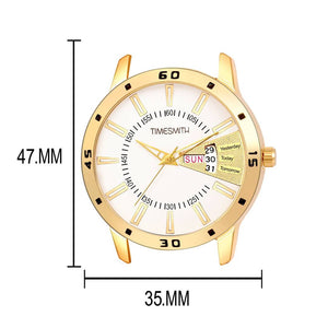 Timesmith Gold Steel Day Date Watch for Men