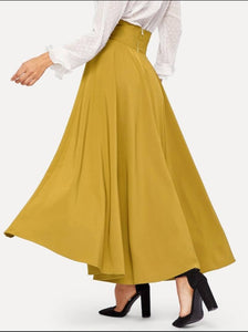 Women Yellow Flare Skirt