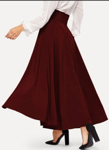 Load image into Gallery viewer, Maroon Solid Pleated Skirt