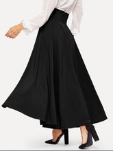 Load image into Gallery viewer, Women Black Long Solid Skirt