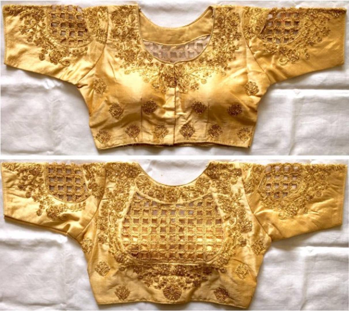 Dulhan Phantom Silk handwork cutwork thread and coding work Stitched blouse