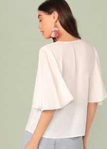 Kimono Sleeve White Top