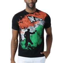 Load image into Gallery viewer, Men&#39;s Black Cotton Blend Indian Flag T-Shirt
