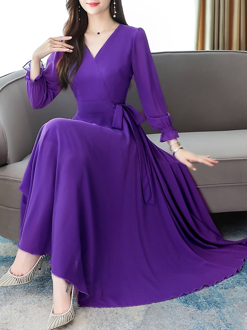 Mari V-neckline flowing skirt Silk Wedding Gown - Galia Lahav