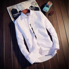 Load image into Gallery viewer, Men&#39;s White Cotton Solid Long Sleeves Regular Fit Casual Shirt